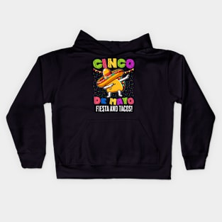 Fiesta Time! Dabbing Taco with Sombrero Kids Hoodie